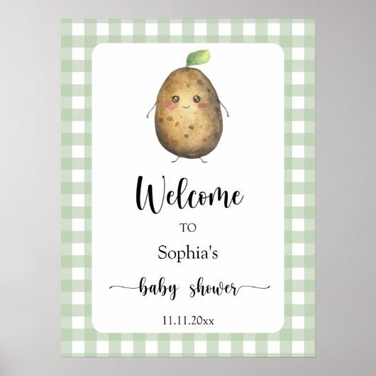 Schattigee aardappel - Welkom baby shower Poster (Voorkant)