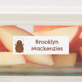 Schattigee aardappelspringtouw cartoon gepersonali labels (Aangebracht)