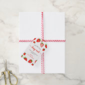 Schattigee aardbei 1e verjaardag dank u Berry Much Cadeaulabel (Met Touw)