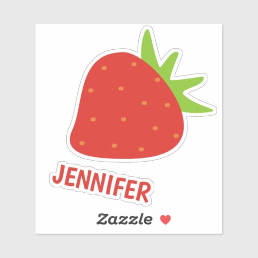 Schattigee aardbei Cartoon - gepersonaliseerde Kin Sticker (Vel)
