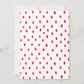 Schattigee aardbei eerste verjaardagsfeestuitnodig kaart (Achterkant)