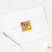 Schattigee aardbei en bosbes waffle Cartoon Vierkante Sticker (Envelop)