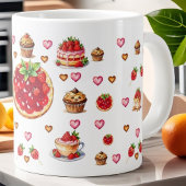 Schattigee aardbei 💗🍓🥨 grote koffiekop