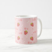 Schattigee aardbei met bloemen. koffiemok (Voorkant rechts)