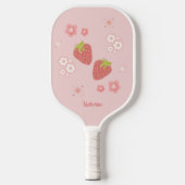 Schattigee aardbei met bloemen. pickleball paddle (Voorkant)