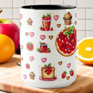 Schattigee aardbei 💗🍓🥨 mok