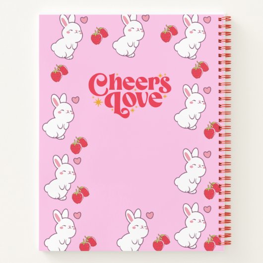 Schattigee aardbei 💗🍓🌷 notitieboek (Achterkant)