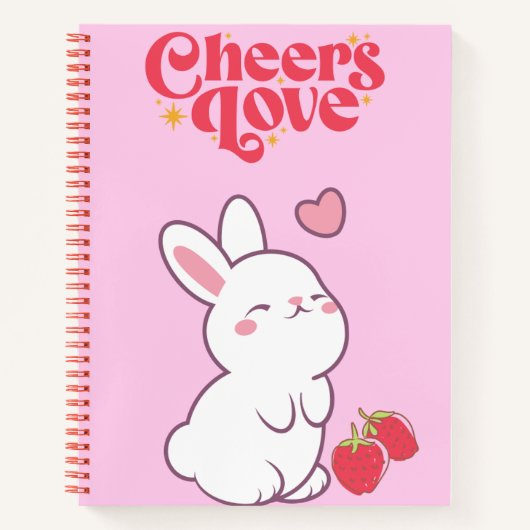 Schattigee aardbei 💗🍓🌷 notitieboek (Voorkant)