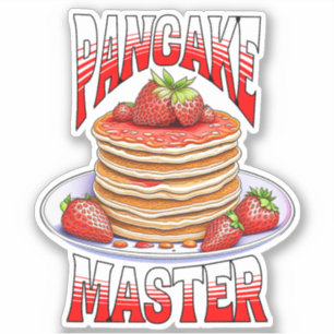 Schattigee aardbei pannenkoeken Foodie Sticker