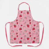Schattigee aardbei Plaid Gingham Patterned Schort (Voorkant)