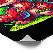 Schattigee Aardbei Summer Fruit Lover Dinosaur T R Poster (Hoek)