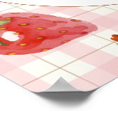Schattigee aardbei Sweet Gingham Welkom Baby showe Poster (Hoek)