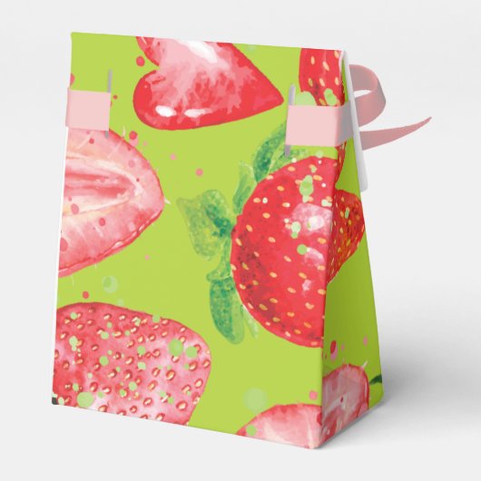 Schattigee aardbei thema verjaardag dank u bedankdoosjes (Achterkant)