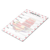 Schattigee aardbei trakteert wekelijkse maaltijdpl notitieblok (Schuin)