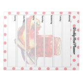 Schattigee aardbei trakteert wekelijkse maaltijdpl notitieblok (Voorkant)