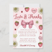 Schattigee Aardbei Valentijnse Baby shower Dank u Bedankkaart (Voorkant)
