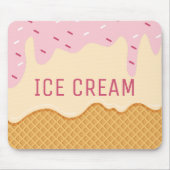 Schattigee aardbei vanille ijs Schattige Dessert Muismat (Voorkant)