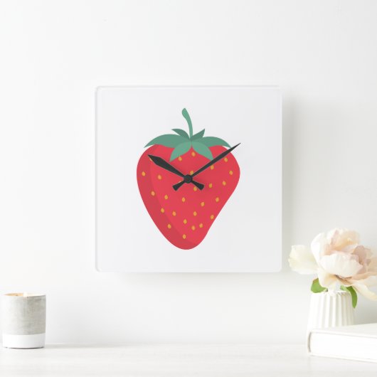 Schattigee aardbei wandklok (Huis)