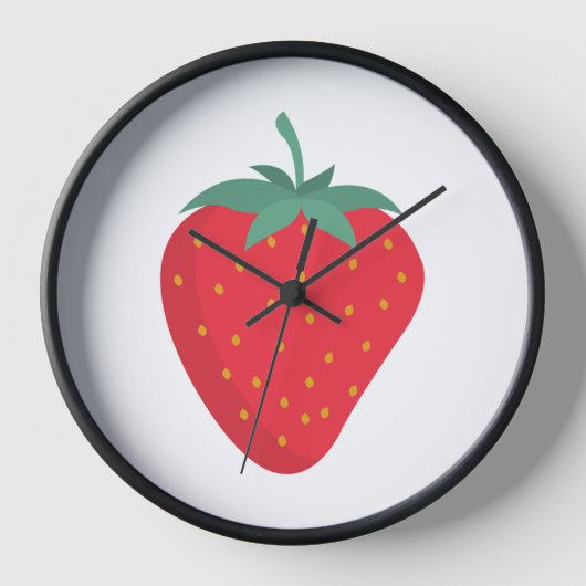 Schattigee aardbei wandklok (Voorkant)