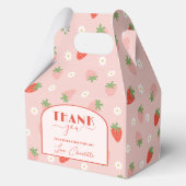 Schattigee Aardbeien Berry Eerste 1e Verjaardag Ga Bedankdoosjes (Achterkant)