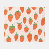 Schattigee aardbeien:  Cartoon Fleece Deken (Voorkant (Horizontaal))