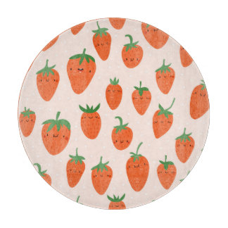 Schattigee aardbeien: Cartoon Snijplank