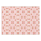 Schattigee aardbeien en bloemen op een roze gingha tafelkleed (Voorkant (Horizontaal))