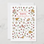 Schattigee aardbeien en vogels Leraar Waardering Bedankkaart (Voorkant)