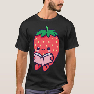 Schattigee aardbeien leesboek t-shirt