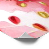 Schattigee aardbeien regenboog Daisy verjaardagsfe Poster (Hoek)