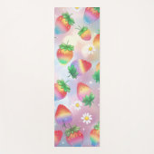 Schattigee aardbeien regenboog patroon workout voo yogamat (Voorkant)