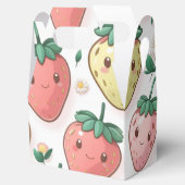 Schattigee aardbeien regenboog verjaardagsfeestje bedankdoosjes (Geopend)