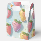 Schattigee aardbeien regenboog verjaardagsfeestje bedankdoosjes (Geopend)