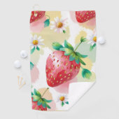 Schattigee aardbeien regenboog verjaardagsfeestje golfhanddoek (Insitu)
