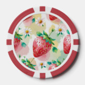Schattigee aardbeien regenboog verjaardagsfeestje poker chips (Voorkant)