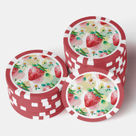 Schattigee aardbeien regenboog verjaardagsfeestje poker chips