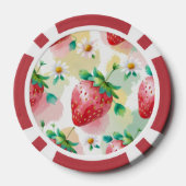 Schattigee aardbeien regenboog verjaardagsfeestje poker chips (Achterkant)