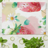 Schattigee aardbeien regenboog verjaardagsfeestje theedoek (Gevouwen)