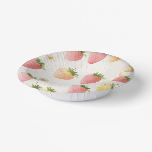 Schattigee aardbeien regenboogpatroon verjaardagsf papieren kommen (Gebogen)