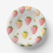 Schattigee aardbeien regenboogpatroon verjaardagsf papieren kommen (Voorkant)