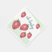 Schattigee aardbeien Waterverf Handgeschilderd op  Servet (Hoek)