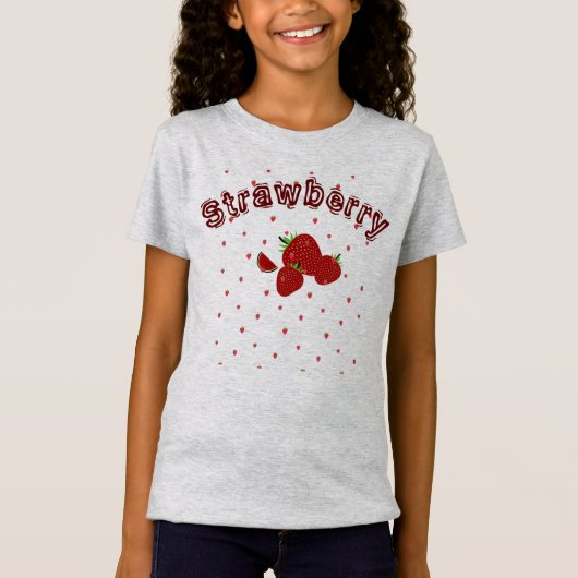 Schattigee aardbeien zomer Kinder meisjes T-shirt (Voorkant)