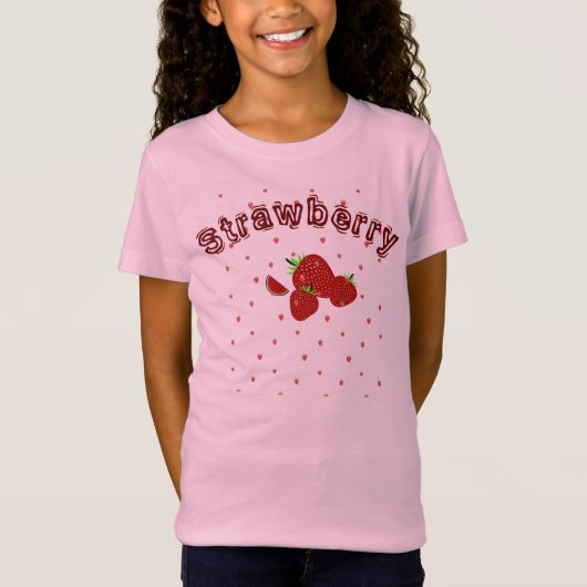 Schattigee aardbeien zomer Kinder meisjes T-shirt (Voorkant)