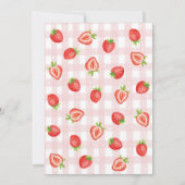 Schattigee aardbeienbes Eerste 1e Verjaardag Bedankkaart (Achterkant)