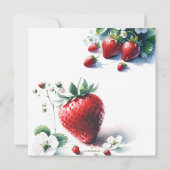 Schattigee aardbeienbes Eerste Verjaardag Kaart (Achterkant)