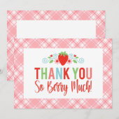 Schattigee aardbeienbessen lief dank u kaart (Voorkant / Achterkant)