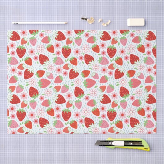 Schattigee aardbeienbessen zoet tissuepapier (Craft)