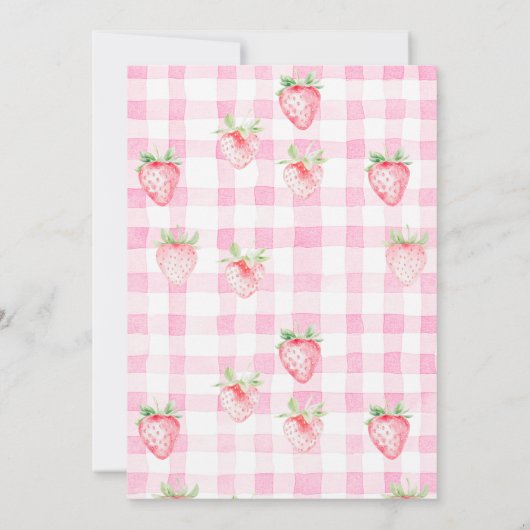 Schattigee aardbeienfruit Daisy Berry eerste verja Kaart (Achterkant)