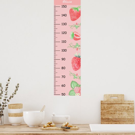 Schattigee aardbeiengroeigrafiek poster (Keuken)