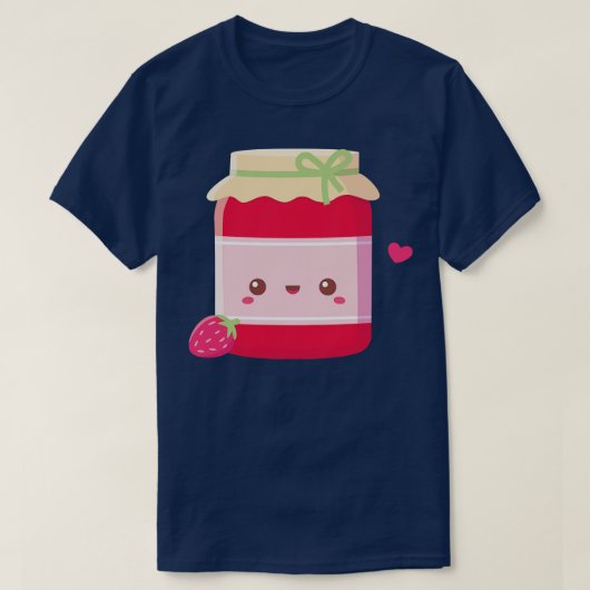 Schattigee aardbeienjamfles t-shirt (Design voorkant)